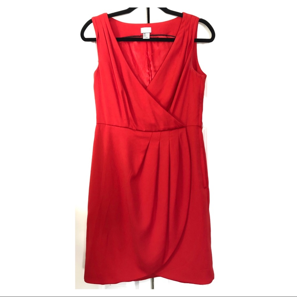 Sexy Red Faux Wrap Dress